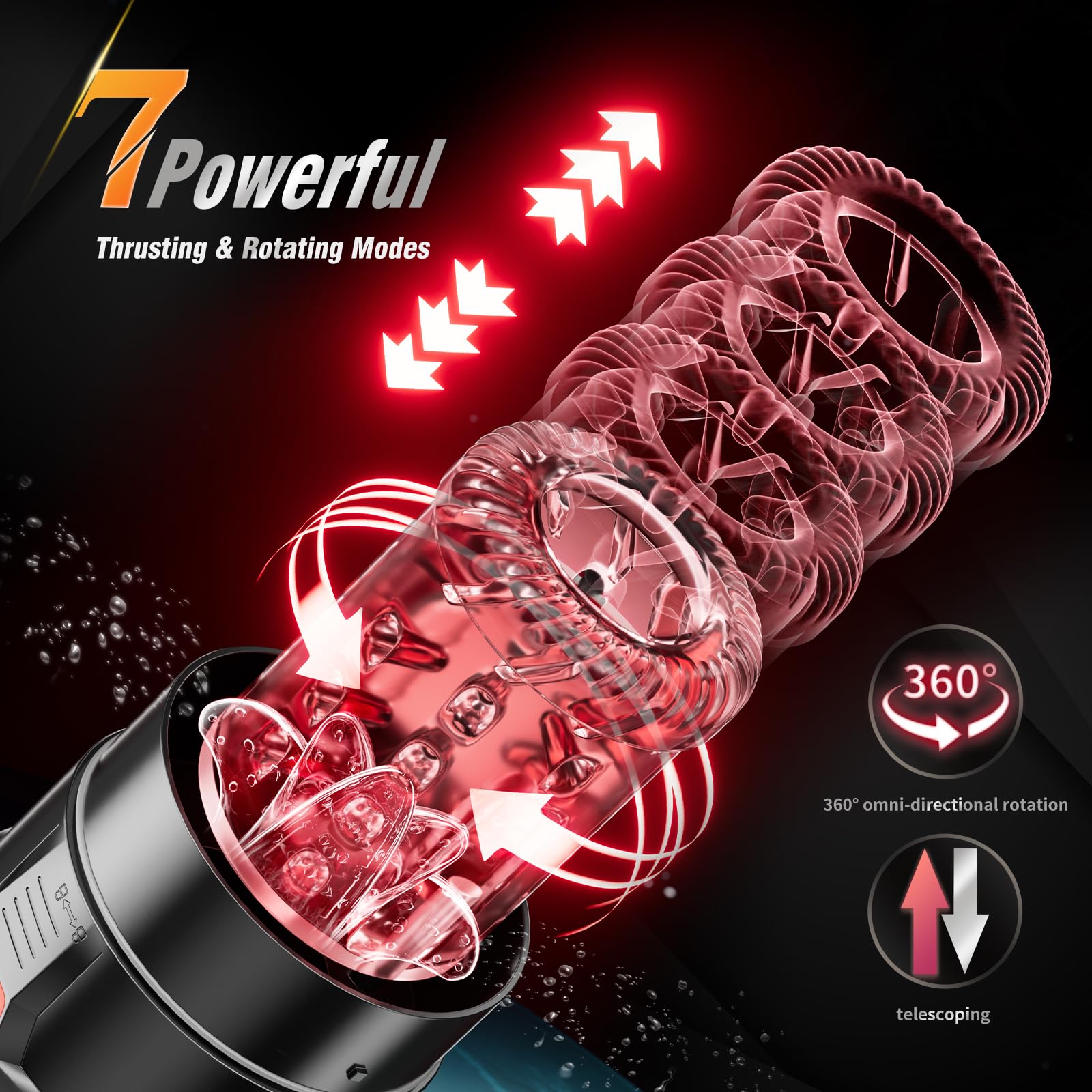 Male Masturbator Penis Pump - Male Sex Toys for Men with Upgrade 12 S Vacuum Pump & 7 Thrusting Rotating Vibrating Sucking Licking LCD Adult Toys Mens Sex Toys Pumps & Enlargers