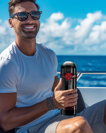 Male Masturbator Penis Pump - Male Sex Toys for Men with Upgrade 12 S Vacuum Pump & 7 Thrusting Rotating Vibrating Sucking Licking LCD Adult Toys Mens Sex Toys Pumps & Enlargers