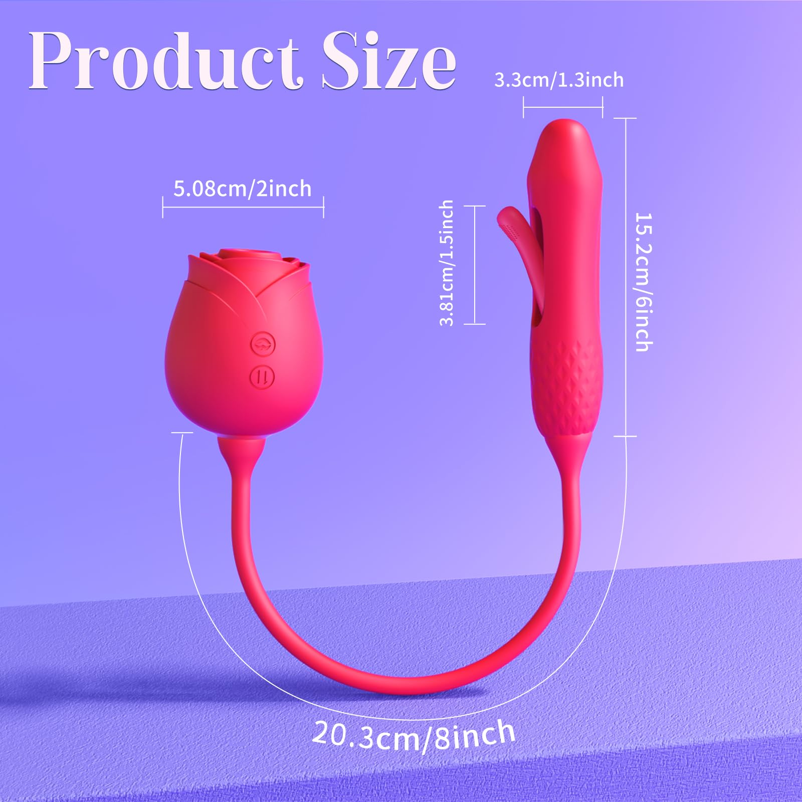 Vibrator Dildo Sex Toys for Women -  Rose Sex Toy with Thrusting G Spot Vibrators & 10 Sucking Modes for Clitoral Nipple Stimulation Anal Double-Ended Dildos Adult Sex Toys Games for Couples